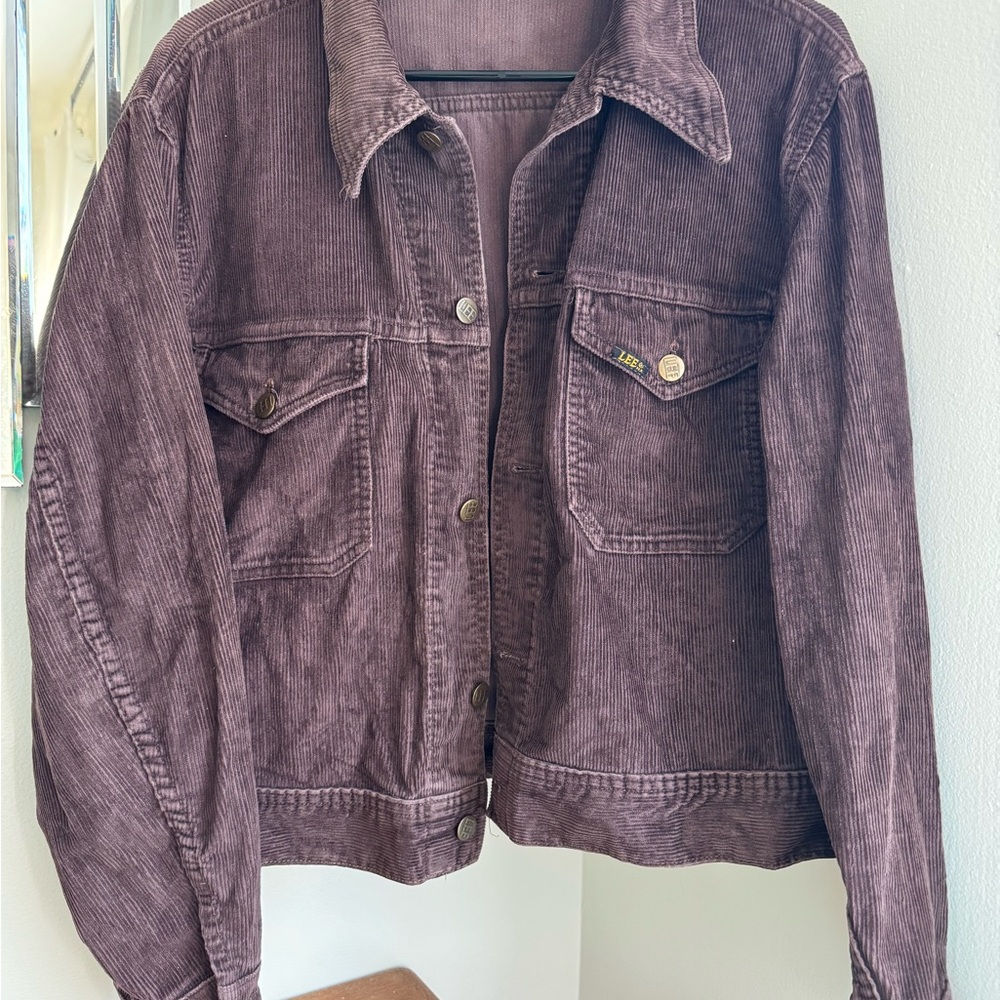 Vintage Lee Corduroy Trucker Jacket Dark Brown - Medium